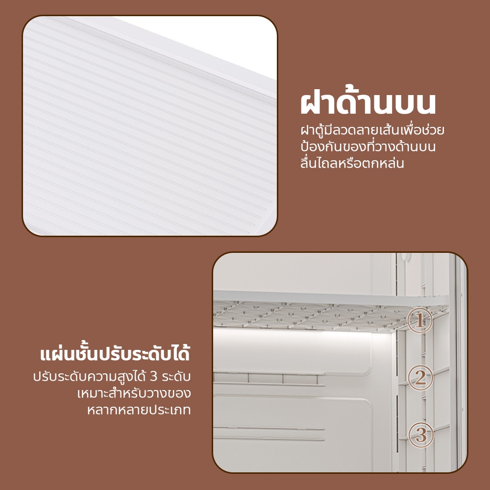 ERORO ตู้เก็บของพับได้ มีล้อเลื่อน กันฝุ่น แข็งแรงทนทาน ตู้โชว์พลาสติกใส ใส่ของได้หลากหลาย - รูปที่ 5