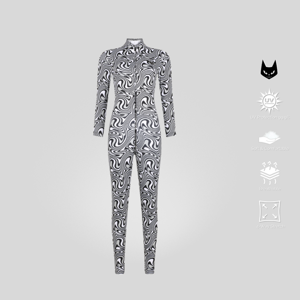 [DarkCat] Bodysuit ชุดกีฬา กัน UV ตีกอล์ฟ ว่ายน้ำ ดำน้ำ ฟรีไดร์ฟ วิ่ง รุ่น 2EASY ลาย Wondrous Marble