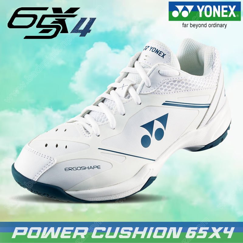 【 ของแท้  % 】รองเท้าแบดมินตันโยเน็กซ์ POWER CUSHION 65 X4 UNISEX สีขาว (SHB65X4EX-011)