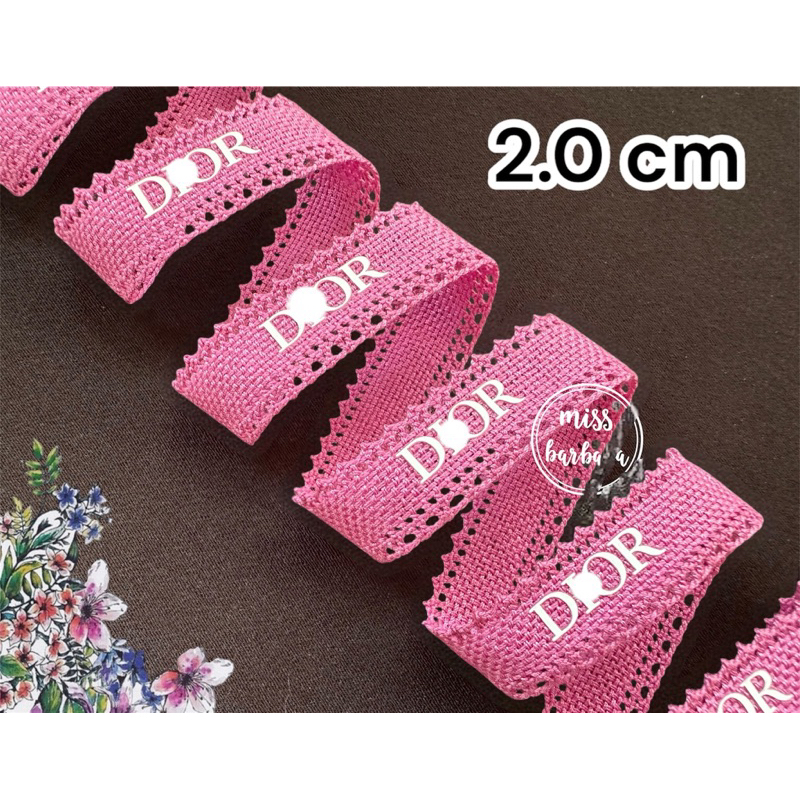 ริบบิ้นแบรนด์เนมของแท้ Valentine’s 202สีชมพู-ม่วง กว้าง 2.0 cm.ริบบิ้นผูกผม โบว์ผูกผม โบว์ของขวัญ