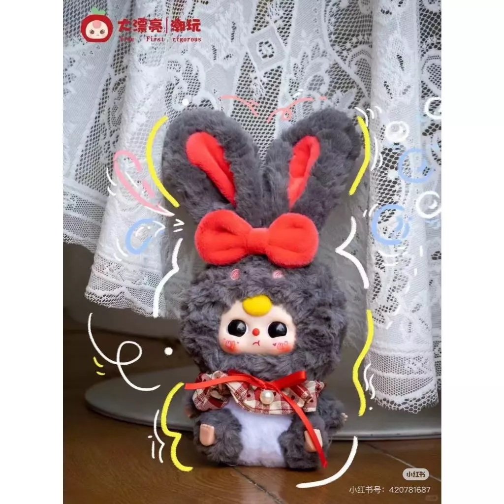 [สินค้าพร้อมส่ง] พวงกุญแจตุ๊กตา Baby Three Lily Rabbit Town V2  : แบบจุ่มและเช็คการ์ด นะคะ อุปกรณ์เสริมกระเป๋า