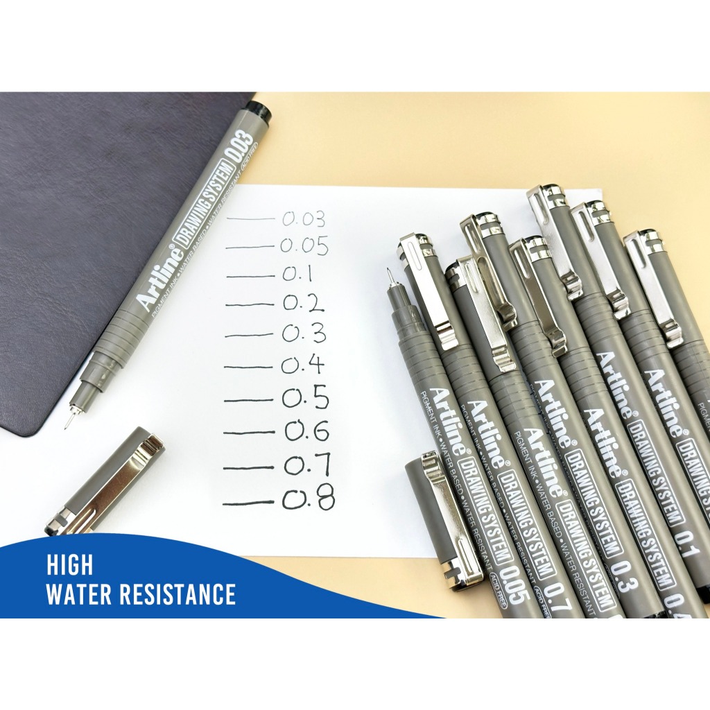 Artline Drawing System ปากกาเขียนแบบ ชุด 4 ด้าม ขนาด 0.03 – 0.8 มม. ตัดเส้น เซ็นชื่อ หมึกกันน้ำ 100% ราคา ถูกที่สุด ดีลบีเคเค แกลเลอรีภาพที่ 5