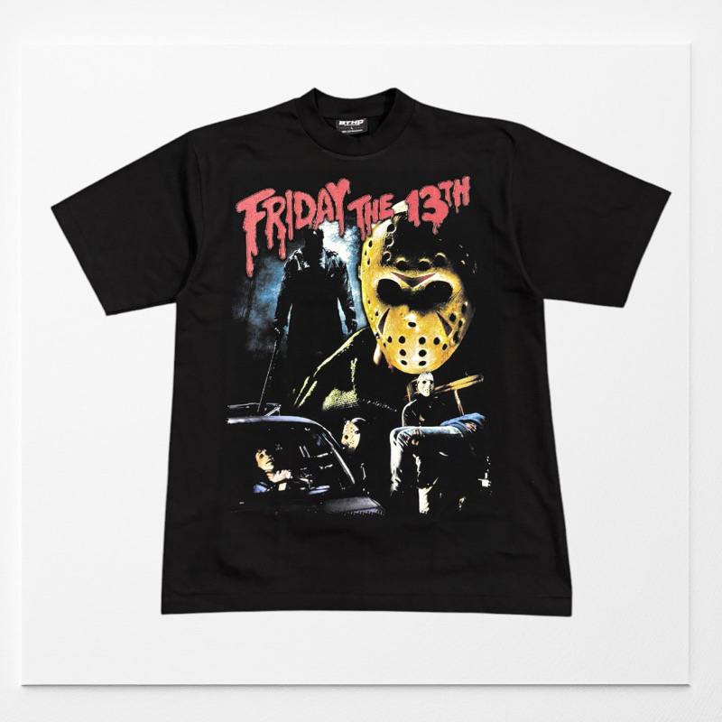 เสื้อยืดคอฟิต รุ่น Jason Voorhees สีดำ/สีเฟดดำ #DTG