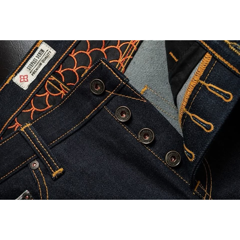 SurpassDenim20ozรุ่น(koi fish )nishikigoiมีทรงกะบอกเล็กslim fitและทรงกะบอกตรงstraight