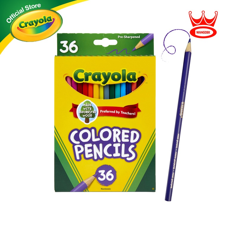 Crayola Color Pencils เครโยล่า สีไม้ ไร้สารพิษ 36 สี ดินสอสี สำหรับเด็กอายุ 3 ปีขึ้นไป 68-4036