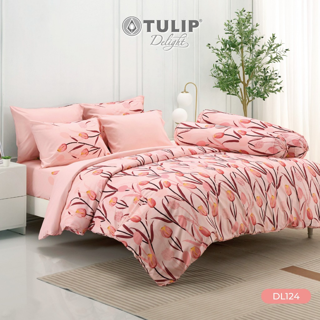 TULIP รุ่นTULIP Delight พิมพ์ลาย DL124 โทนหวานละมุน ในสไตล์ที่เป็นคุณ ชุดเครื่องนอน ผ้าปูที่นอน ผ้าห่มนวม