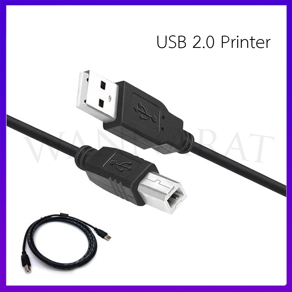 สาย USB 2.0 Printer USB 2.0 Type A Male to Type B Male Printer Scanner Cable Cord High Speed