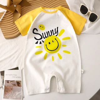 Babyonline(Y321)P1-OF4 (ส่งด่วน1วัน)ชุดบอดี้สูทเด็กแรกเกิดลายการ์ตูน ผ้าฝ้าย อ่อนโยนต่อผิวเด็ก มีกระดุมไหล่