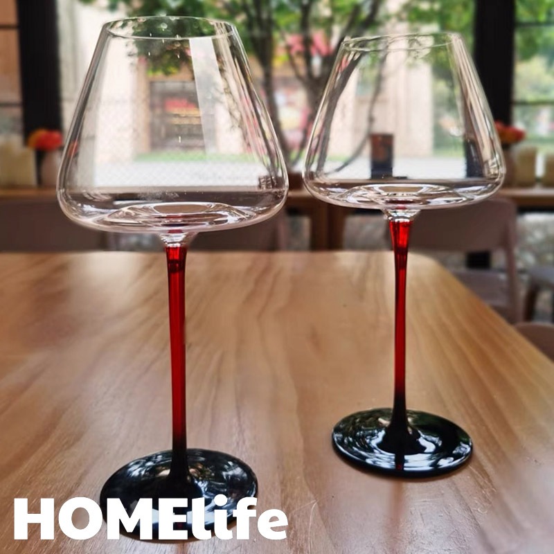 【พร้อมส่งในไทย】แก้วไวน์แดง เท้าสูงทรงดอกกุหลาบทรงสูง red wine glass 700ML