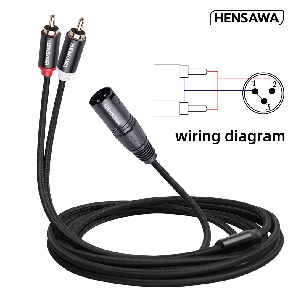 Hensawa รุ่น AD113 XLR 3pin male to RCA male y cable (male) สายสัญญาณเสียงสเตอริโอ (stereo) ความยาวสาย 3 ม.
