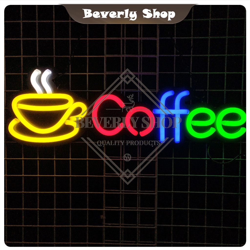 Coffee ขนาด 60x 20cm ป้ายไฟนีออน หน้าร้าน ไฟตัวอักษร ตกแต่งหน้าร้าน สร้างความโดดเด่นให้ร้านคุณ