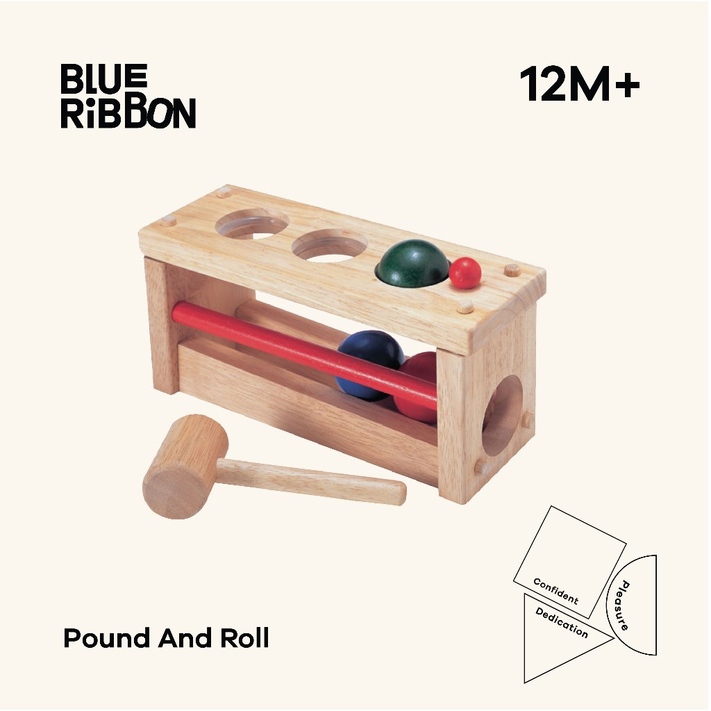 Blue Ribbon Toys ของเล่นไม้ค้อนตอกลูกบอล(POUND AND ROLL) ฝึกประสาทสัมผัส กระตุ้นการได้ยิน