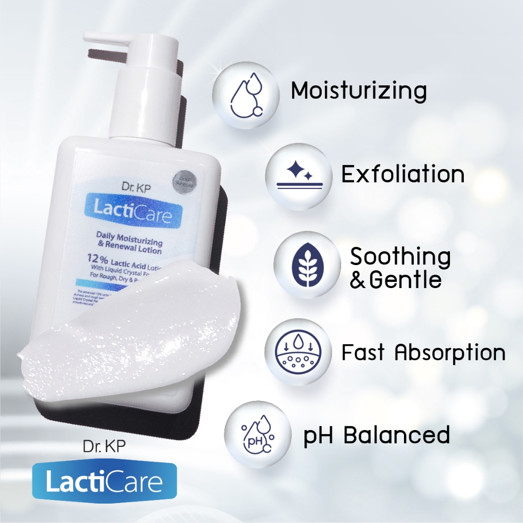 แพ็คคู่ Dr.KP โลชั่นรักษาขนคุด ผิวแห้ง ผลัดเซลล์ผิวอย่างอ่อนโยน LactiCare Lotion 250 mL x2