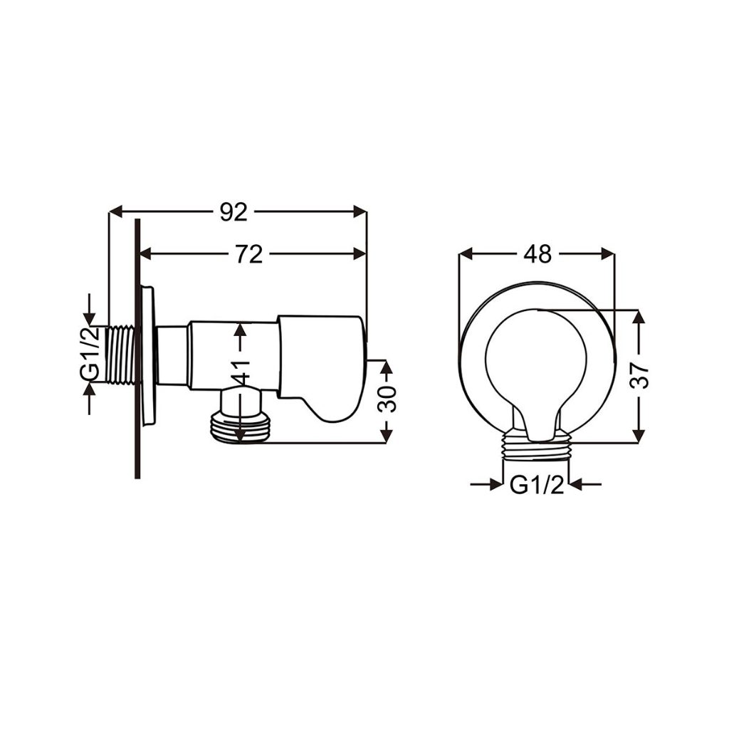 RASLAND สต็อปวาล์ว สแตนเลส304 MATT BLACK RA STP-BLACK - รูปที่ 2
