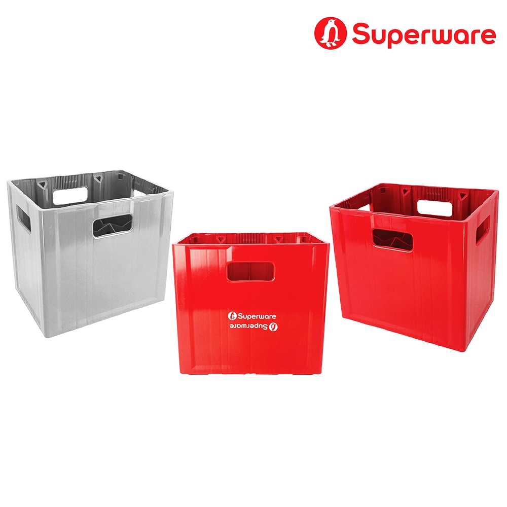 Srithai Superware ลัง พลาสติกอเนกประสงค์ ที่ใส่ของอุตสาหกรรม สำหรับใส่ ขวดน้ำ ขวดเบียร์ ของใช้ 12 ช่