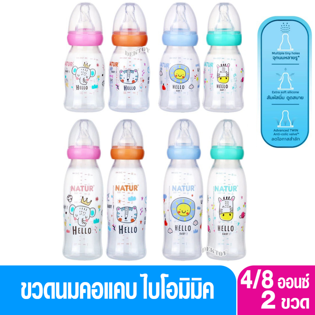 ขวดนม Natur คอแคบไบโอมิมิค รีวิว จุกเสมือนเต้า ลดโคลิคดีไหม