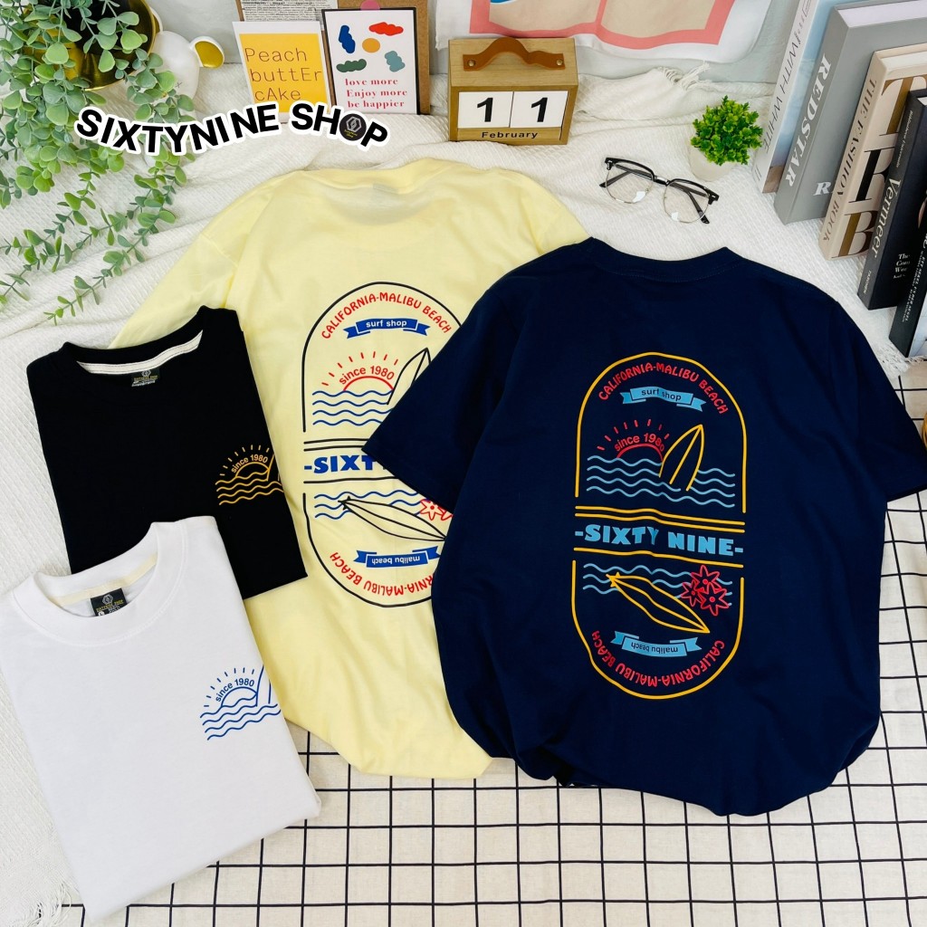 เสื้อยืดผ้าคอตตอน M-4XL พิมพ์ลาย " Surf " พร้อมส่ง