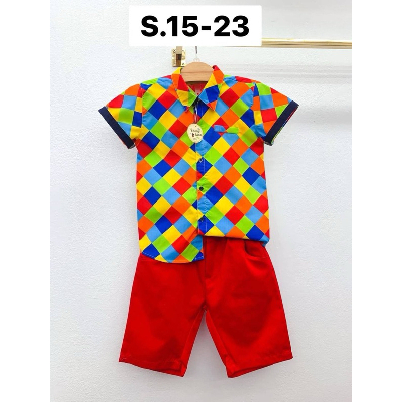 (รหัสEB)ชุดแหยมเด็กชาย สีสันสดใสแนวลูกทุ่งย้อนยุค - รูปที่ 2