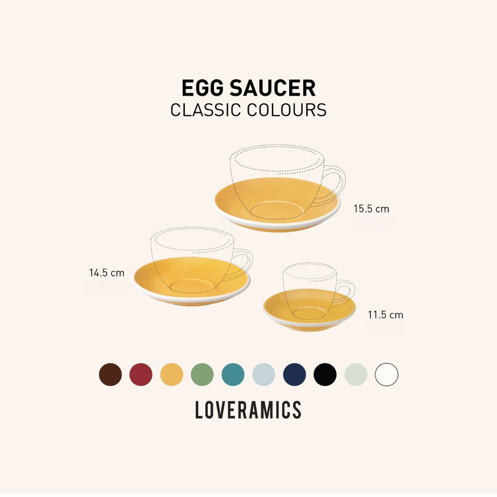 LOVERAMICS จานรองแก้วเซรามิค สำหรับแก้วทรง Egg - Classic Collection