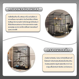 【ฟรีกระบะทรายแมว】จัดส่งฟรี กรงแมวทรงเหลี่ยมหนา กงแมวกรง กรงกระต่าย กรงแมว กรงสุนัข กรงแมวมีล้อ กรงสัตว์เลี้ยง กรงแมวใหญ่