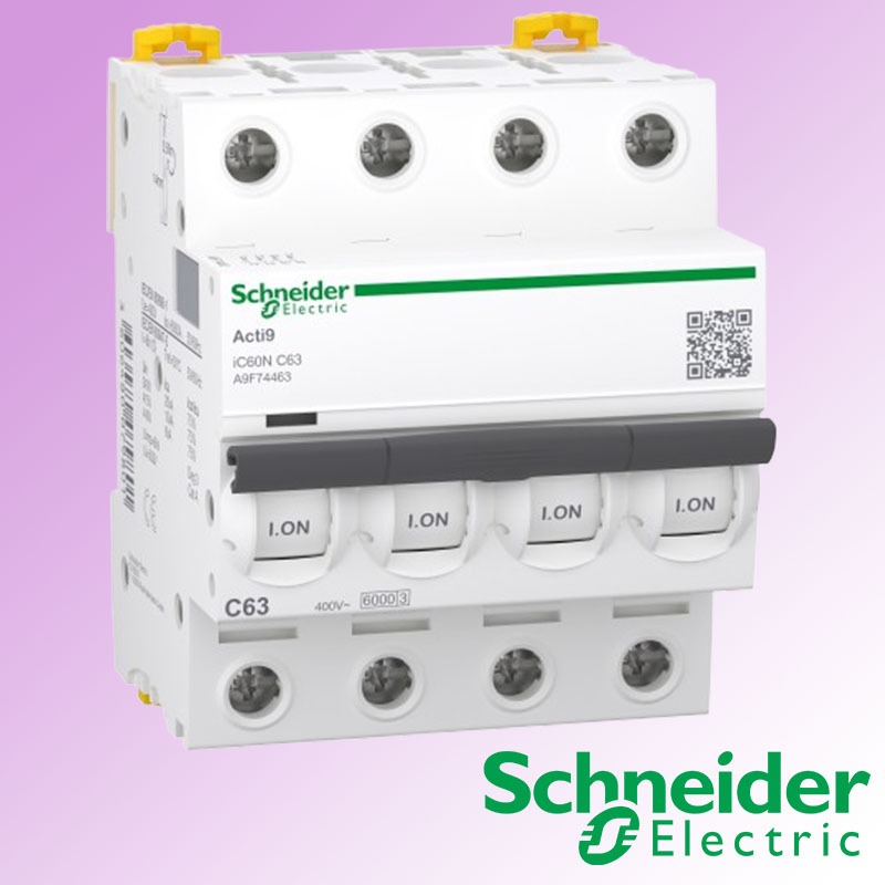 Acti IC60N 4P 1A - 63A (A9F74401 - A9F74463) มินิเอเจอร์เซอร์กิตเบรคเกอร์ เบรกเกอร์เกาะราง เกาะราง ″SCHNEIDER″