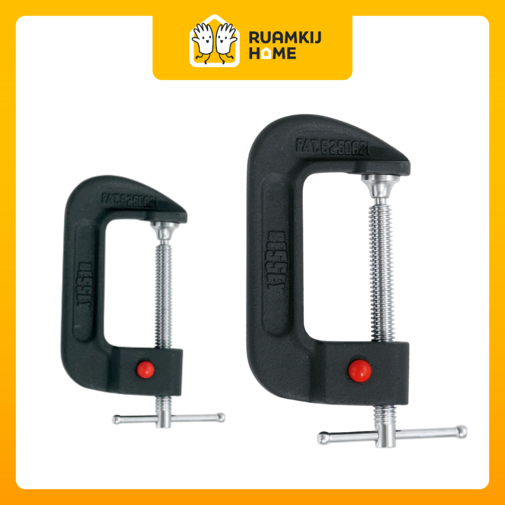BESSEY จับชิ้นงาน QUICK REL C-CLAMP ปากกาตัวซี QRCC4 111/57 , QRCC6 168/98