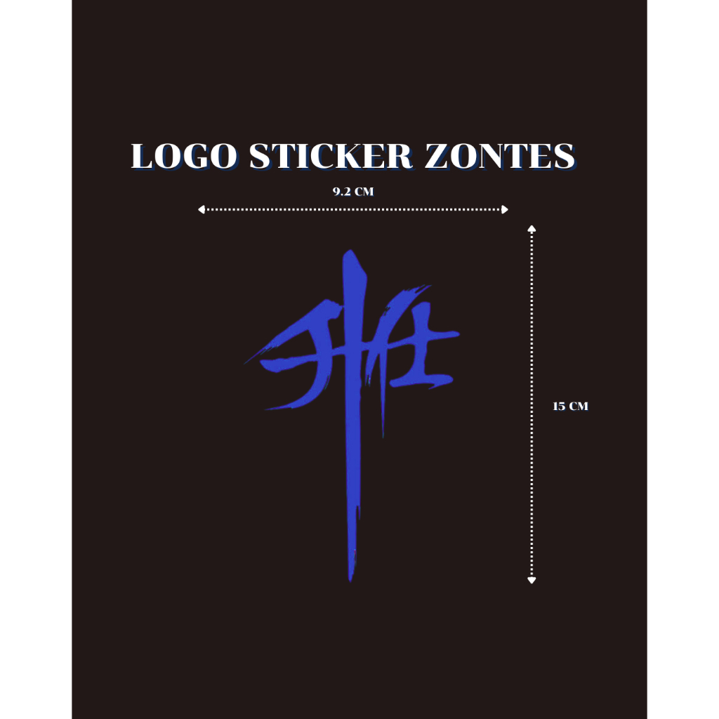 สติกเกอร์ โลโก้ Zontes สะท้อนแสง ติดทน ล้างอัดฉีดสบาย