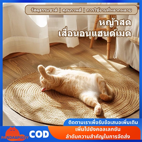 วงกลมพรมลับเล็บแมว แผ่นลับเล็บแมว กันข่วน ของเล่นแมว ที่นอนแมว ที่ลับเล็บแมว เสื่อลับเล็บแมว หญ้าพุ่ม วางบนพื้น 3 in 1