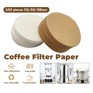 กระดาษกรองกาแฟวงกลม - แผ่นกรอง 100 แผ่น กระดาษดริป สำหรับ หม้อต้มกาแฟ Moka Pot Paper Filter โมก้าพอท กรองกาแฟ