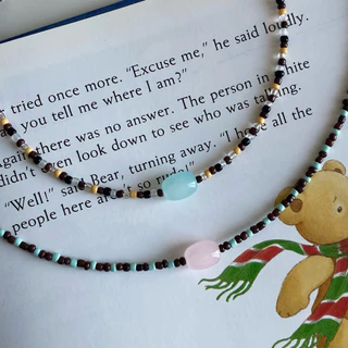 ส่งด่วน! candy necklace สร้อยคอลูกปัด จี้หิน สีสดใส สไตล์เกาหลี ใส่ไปทะเล | ourweekend.stuff