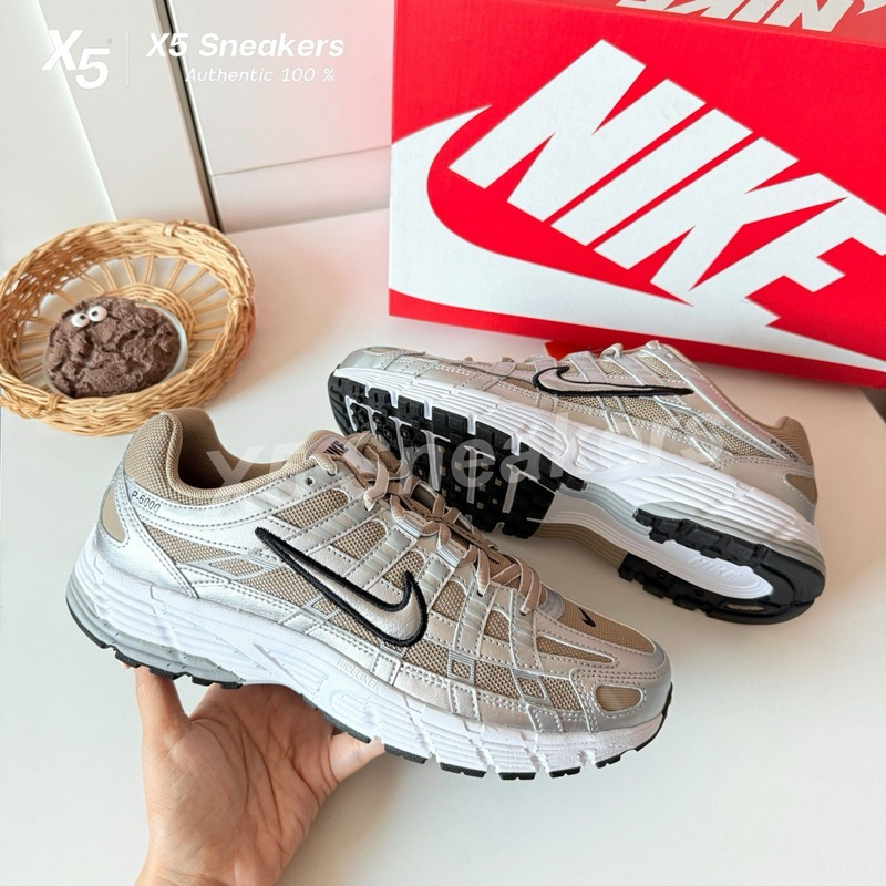NIKE ของแท้ 100% P 6000 สีเบจเงิน