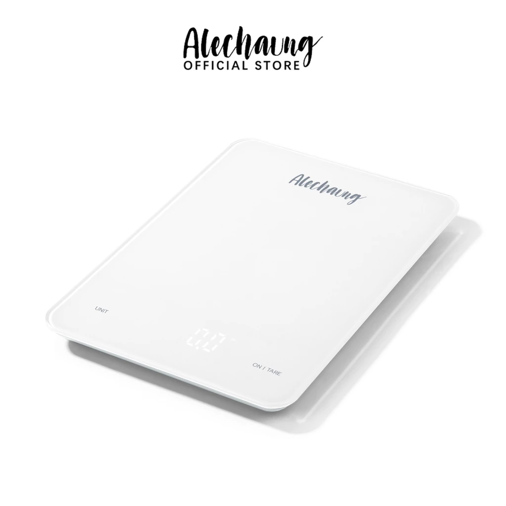 Alechaung เครื่องชั่งขนาดเล็ก เครื่องชั่งอาหารสีขาว จอแสดงผล LED 5KG Kitchen scale g/oz/ml/lb ตาชั่ง สำหรับชั่งอาหาร