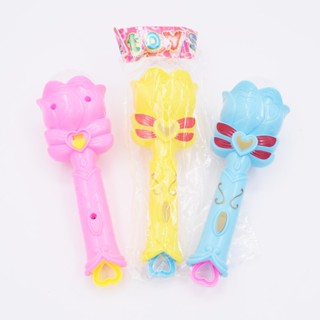 ไม้กายสิทธิ์เจ้าหญิง ไม้คฑาวิเศษ รูปดอกไม้ มีไฟ 3 สี คละสี พ…