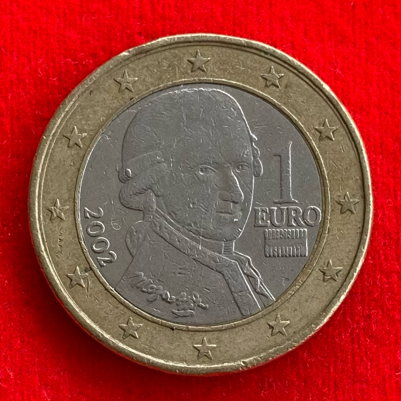 🇦🇹 เหรียญยูโร ออสเตรีย Austria 1 euro ปี 2002 เหรียญต่างประเทศ