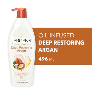 เจอร์เกนส์ ออยล์-อินฟิวส์ ดีพ รีสโตร์ริ่ง 496 มล. JERGENS OIL-INFUSED DEEP RESTORING ARGAN 24-HOUR MOISTURIZER 496 ML