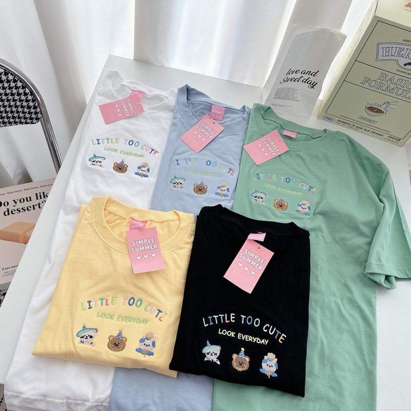 (อก44"ยาว27") S336 เสื้อยืด oversize ผ้าคอตตอน ปัก little too cute