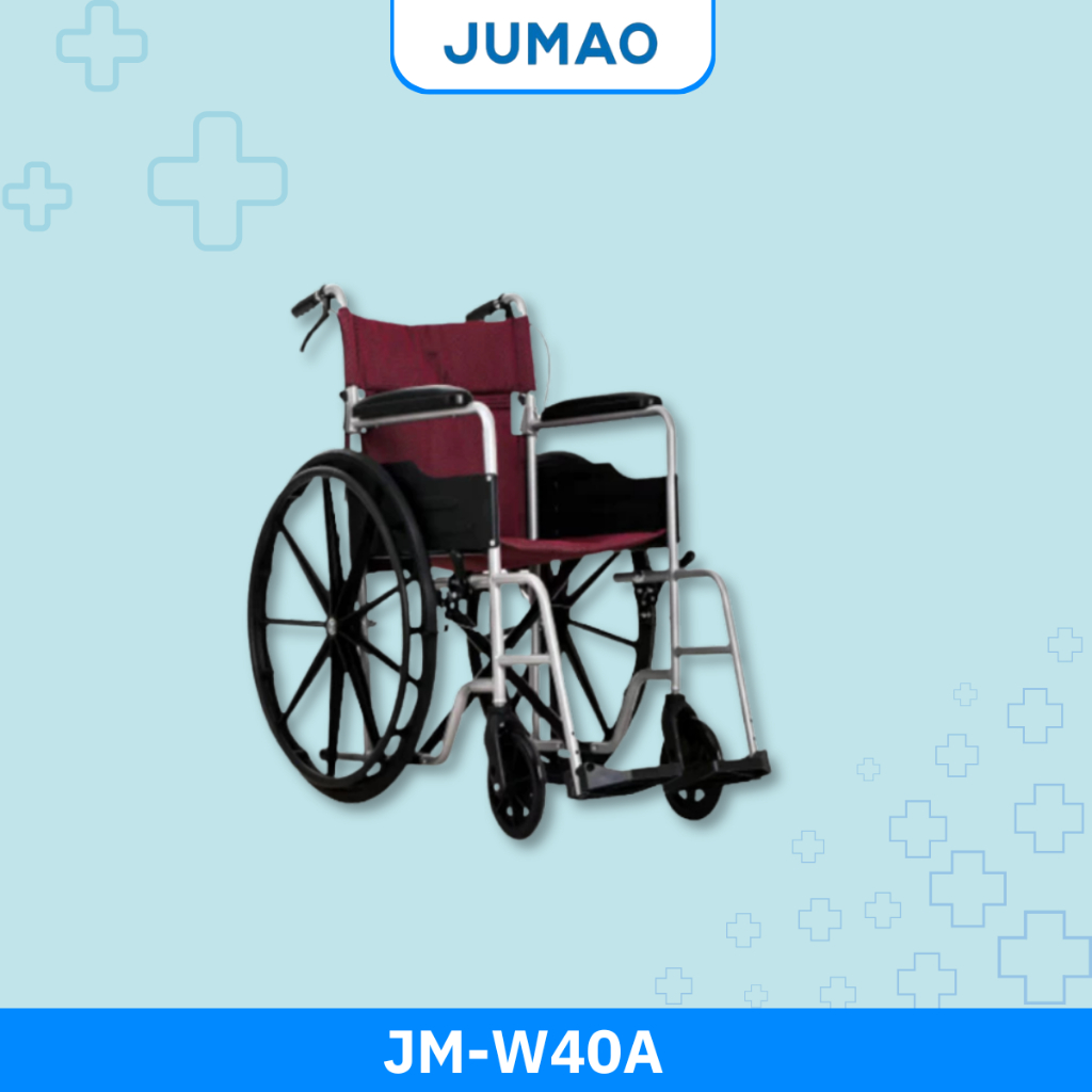 Jumao Manual Wheelchair รถเข็นสำหรับผู้ป่วย ทุพพลภาพ และผู้สูงอายุ มีเบรกมือ  JM-W40A [รับประกันโครง