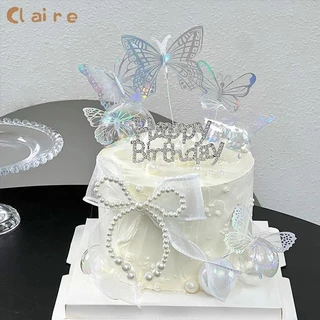 COD ตกแต่งผีเสื้อ🦋 DIY ผีเสื้อ 3D ตกแต่งเค้กผีเสื้อ ชุด 10 ตัว Claire