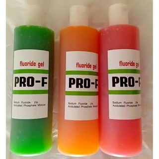 PRO-F fluoride gel x1ขวดx400ML ฟลูออไรเจล มี4กลิ่น กลิ่นสตอเบอรี่ ส้มมะนาวและองุ่น(สินค้าที่ส่งมีชิ้งสีขาว)exp.7-2027
