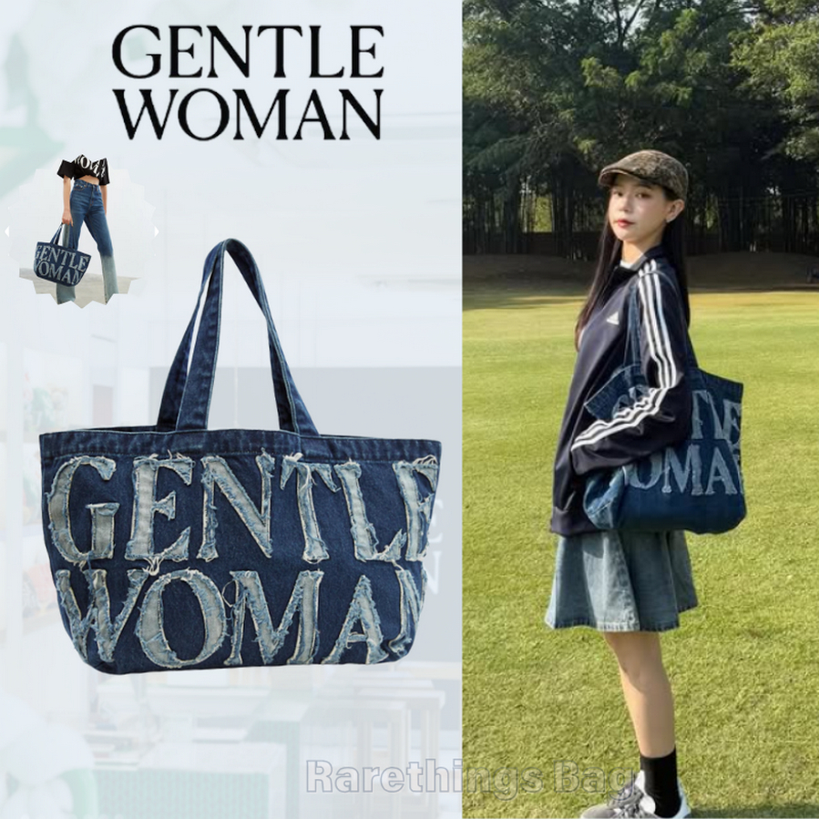 ✅[พร้อมส่ง!!]🔖มีแท็ก Gentlewoman Denim Tote Bag กระเป๋า📌แท้ 100 % กระเป๋าผ้า