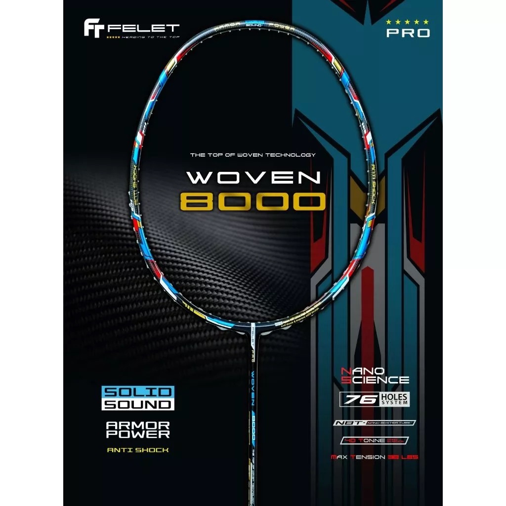 FELET ไม้แบดมินตัน รุ่น WOVEN 8000 สายบุก