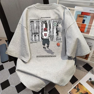 Basi💥เสื้อฟอก เสื้อสตรีท เสื้อ oversize เสื้อยืดผู้ชาย Slam Dunk ผ้าคอตตอน 100% เสื้อวินเทจ เนื้อผ้าเกรดพรีเมียม
