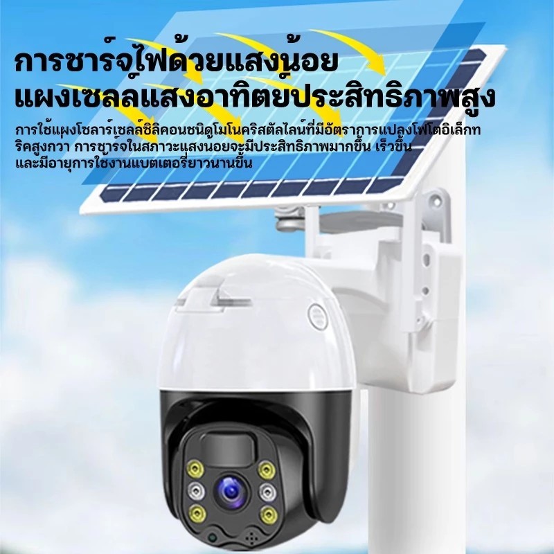 【ซื้อ1แถม1 ร้านไทยได้ของเร็ว】กล้องแบตเตอรี่พลังงานแสงอาทิตย์ 4G HD SIM 360 กล้องวงจรปิด Event Recorder เพื่อความปลอดภัย