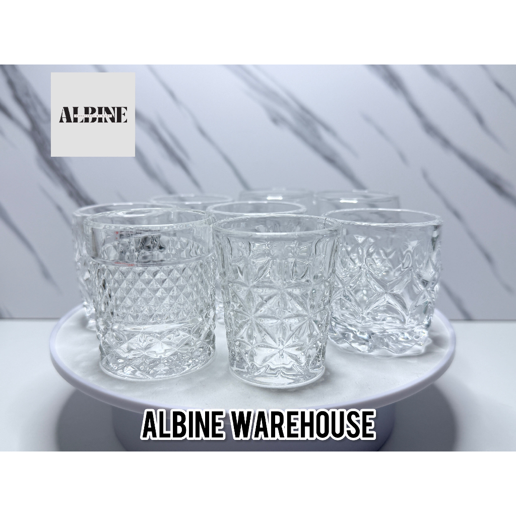 แก้วจิ๋ว แก้วช็อตใส แก้วมินิ 50ml แก้วน้ำถวายพระ ทรงวินเทจ