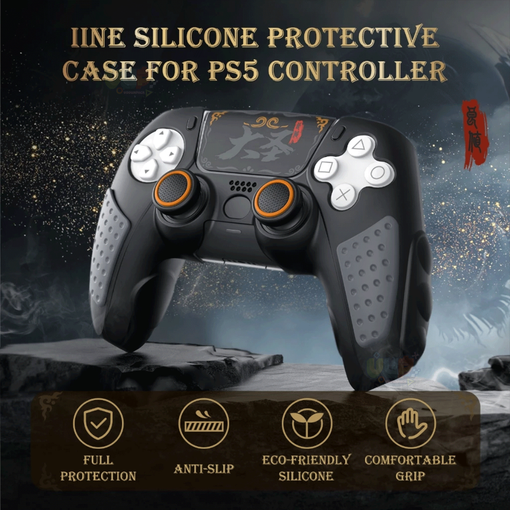 VUP iine ซิลิโคนจอย PS5 Black Myth Wukong Edition วางชาร์จแท่นชาร์จได้ กระชับมาพร้อมปุ่มยาง