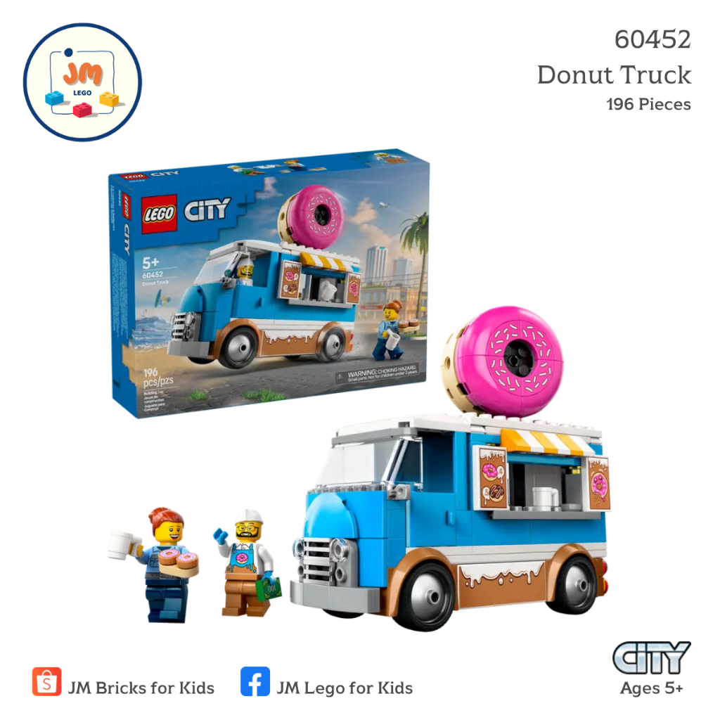 LEGO City 60452 Donut Truck (196 Pieces) สำหรับเด็กอายุ 5 ปีขึ้นไป