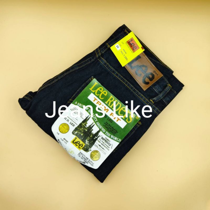 กางเกงยีนส์Leeขายาวของผู้ชายกระบอกไมยืดเป้าซิป