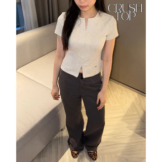 UIUI | CRUSH TOP เสื้อยืดซิปบนล่าง