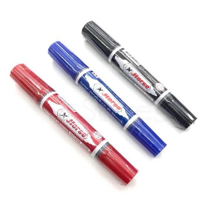 ปากกาเคมี 2 หัว ตรา Horse