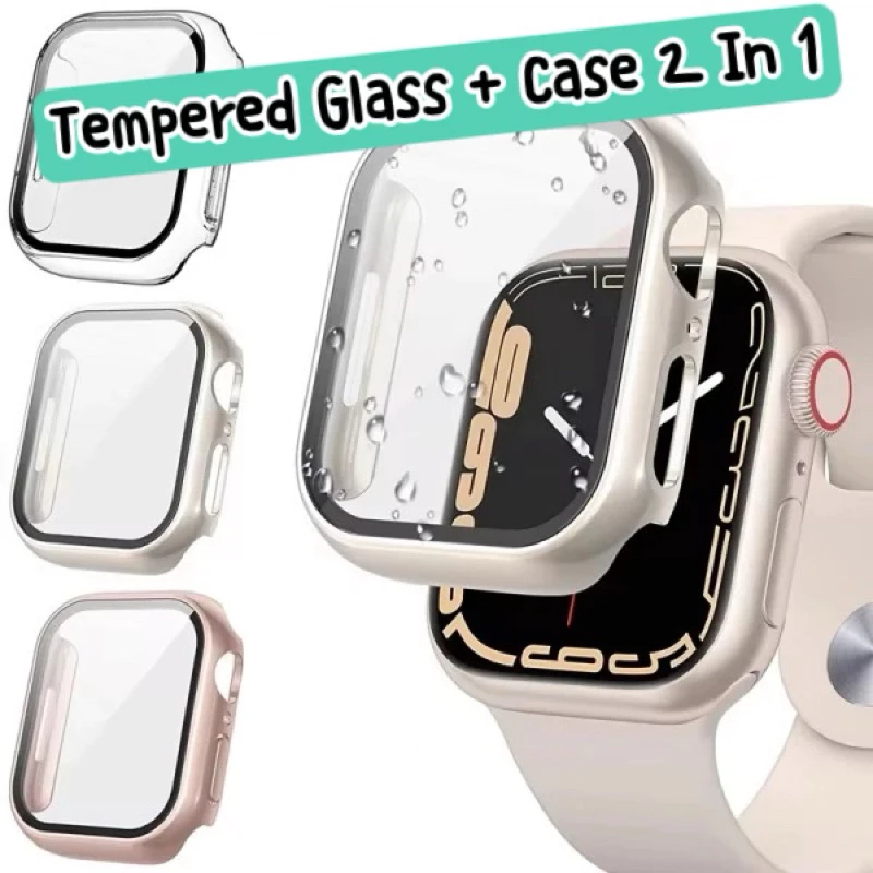 เคส watch & ฟิล์มกระจกในตัว case สําหรับ watch 11 10 9 8 Se 7 6 5 4 Se เคสกระจก ขนาด 41/40mm 44/45/46มม เคสแอปเปิ้ลวอชร